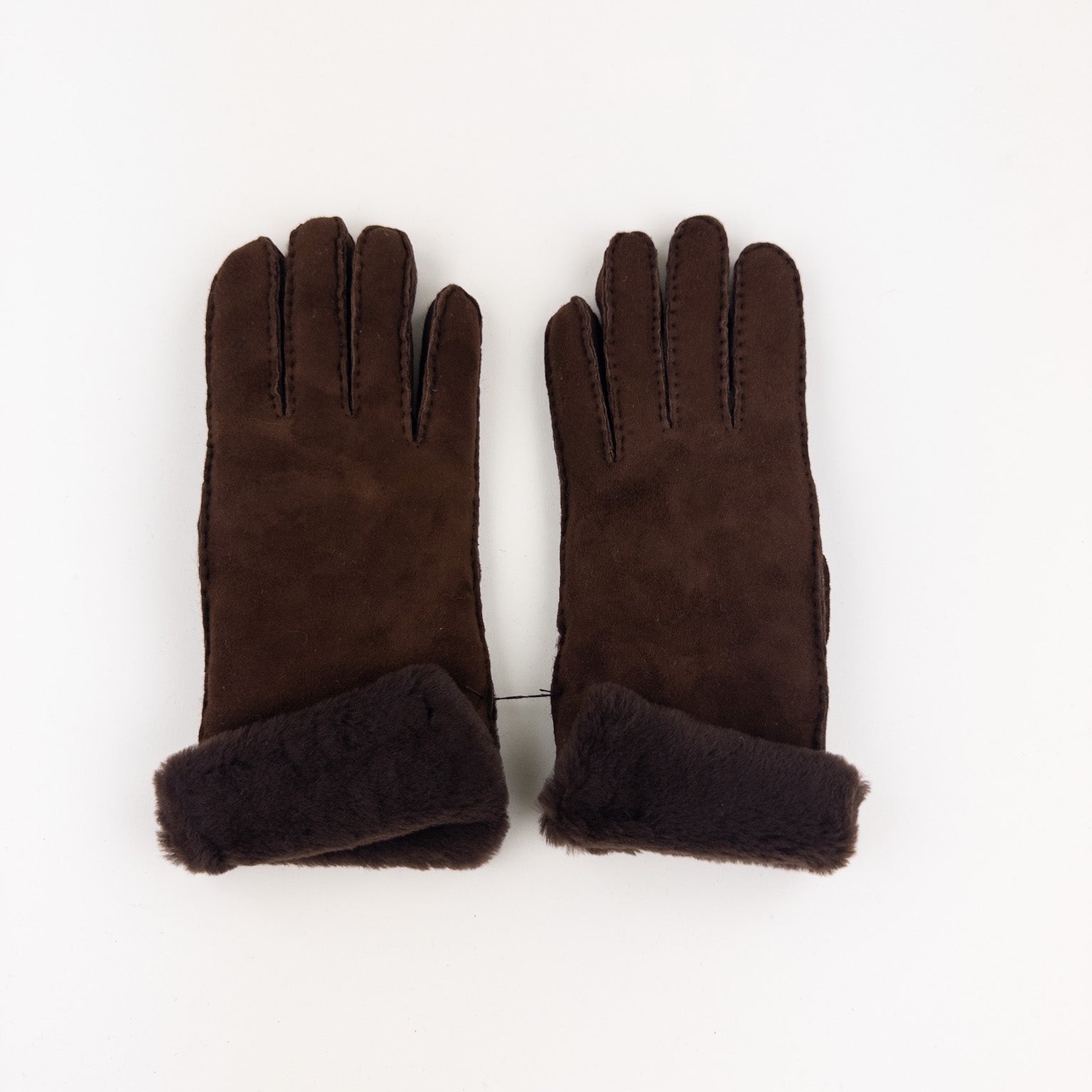 Gala Shearling Glove Suede Finish in Cappuccino - Big Bag NY