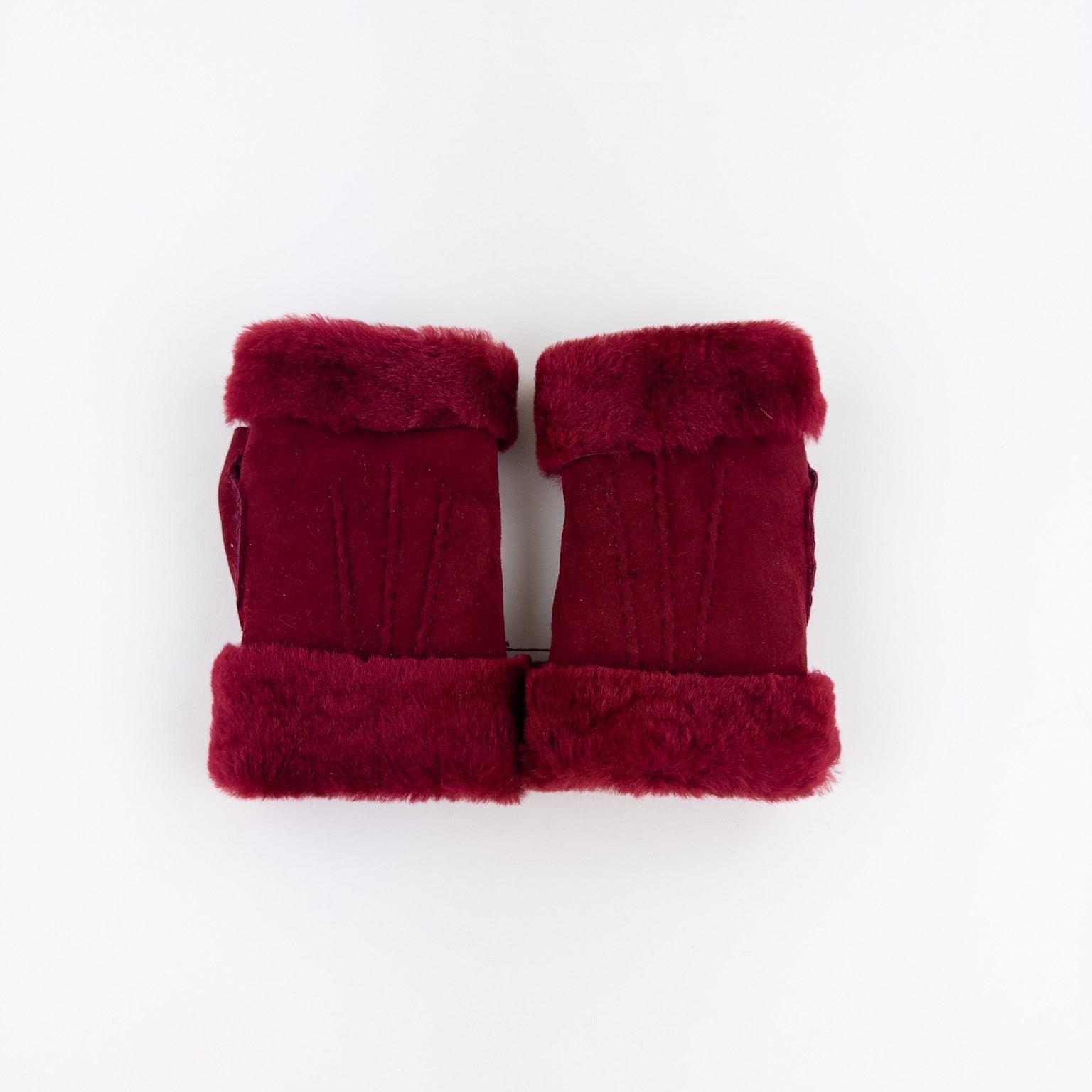 Gala Fingerless Shearling Glove in Red - Big Bag NY