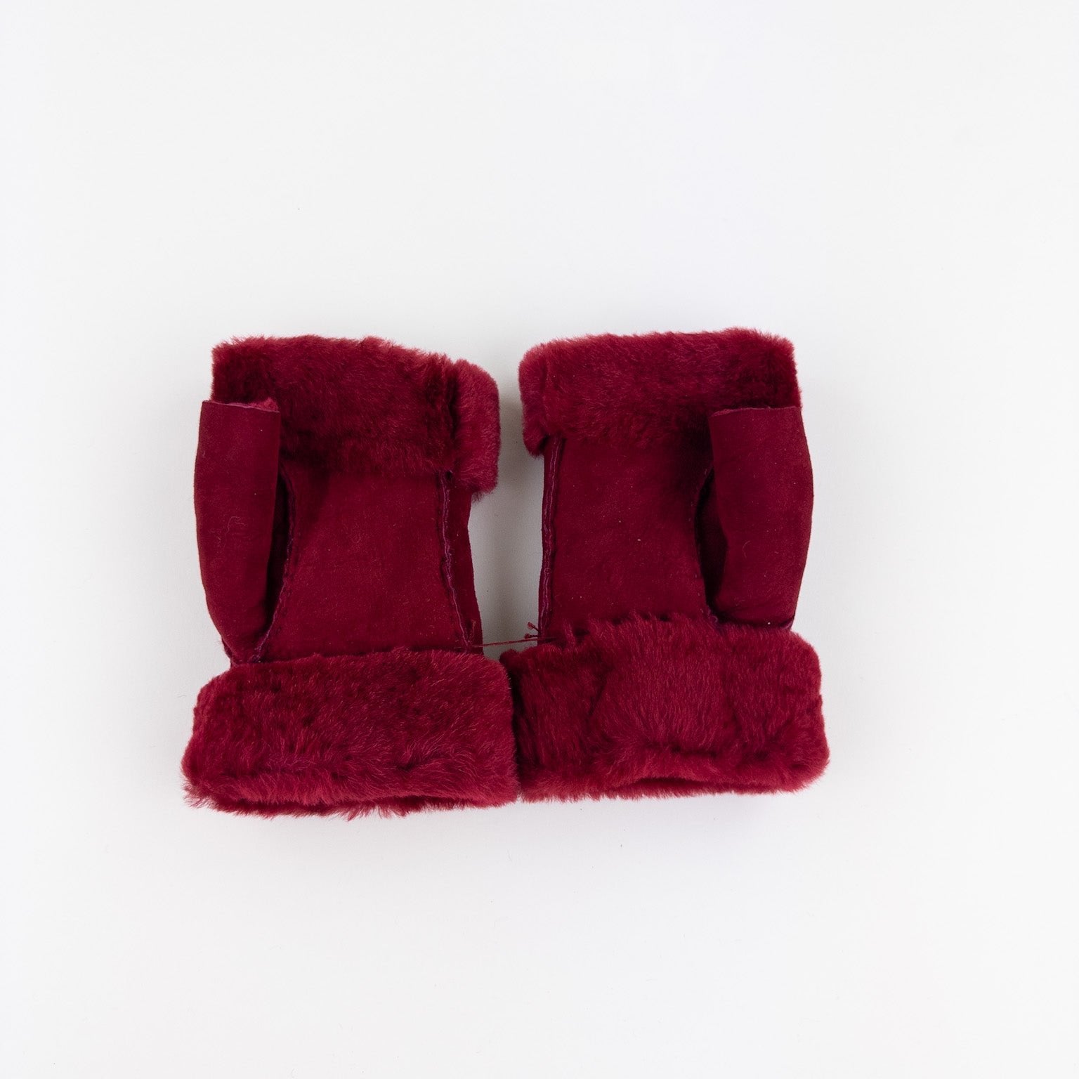 Gala Fingerless Shearling Glove in Red - Big Bag NY