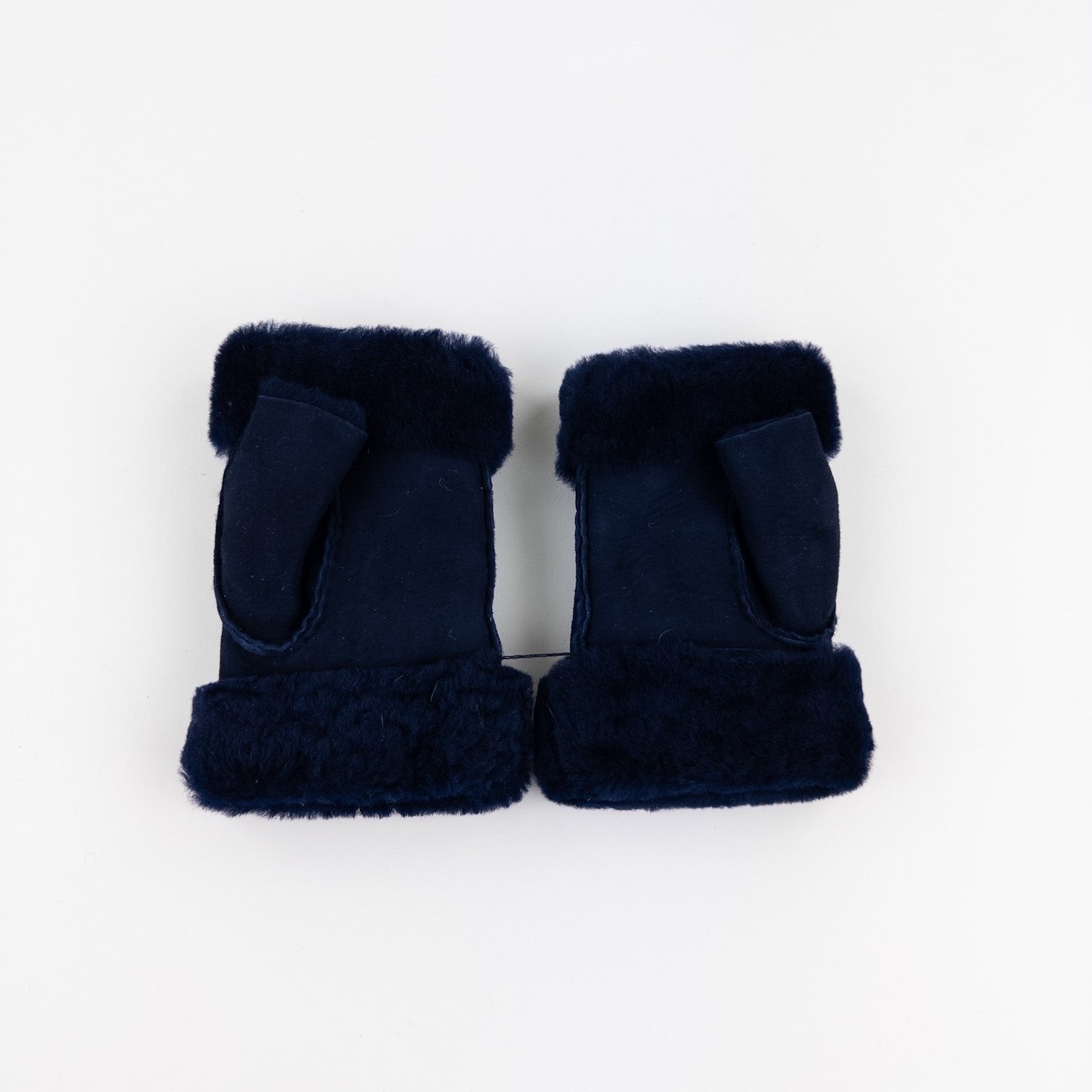 Gala Fingerless Shearling Glove in Navy - Big Bag NY