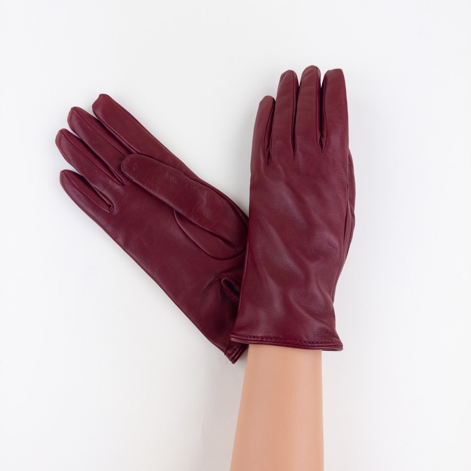 Gala Basic Soft Leather Gloves with Cashmere Lining in Rhum - Big Bag NY