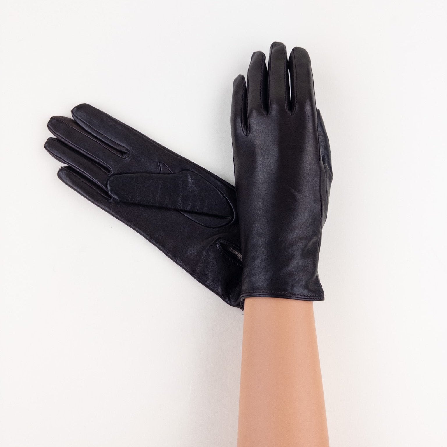 Gala Basic Soft Leather Gloves with Cashmere Lining in Brown - Big Bag NY