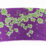 Jitni Floral Cashmere Scarf in Purple/Green - Big Bag NY