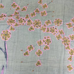 Jitni Floral Cashmere Scarf in Grey/Pink - Big Bag NY