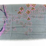 Jitni Floral Cashmere Scarf in Grey/Pink - Big Bag NY