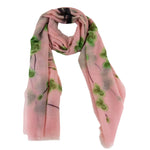 Jitni Floral Cashmere Scarf in Pink/Green - Big Bag NY