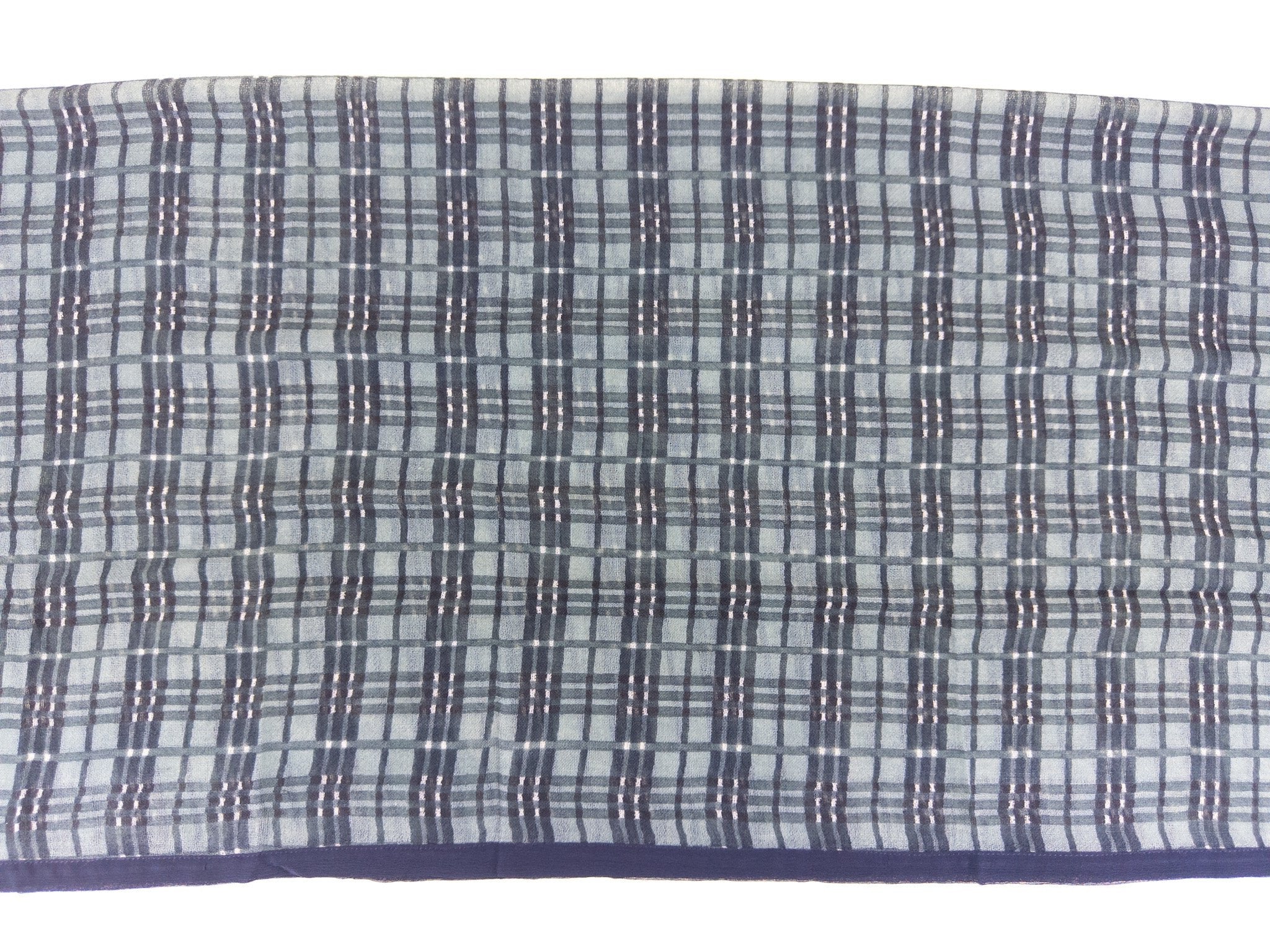 Jitni Grey/Navy Plaid Scarf - Big Bag NY