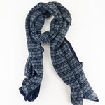 Jitni Grey/Navy Plaid Scarf - Big Bag NY