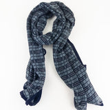 Jitni Grey/Navy Plaid Scarf - Big Bag NY