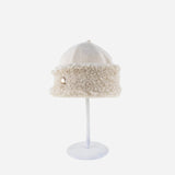 Angiolo Frasconi Wool Blend Hat with Jewel in Cream - Big Bag NY