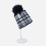 Angiolo Frasconi Tartan Hat with Pom Pom in Blue - Big Bag NY