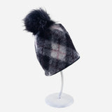 Angiolo Frasconi Tartan Hat with Pom Pom in Pink - Big Bag NY