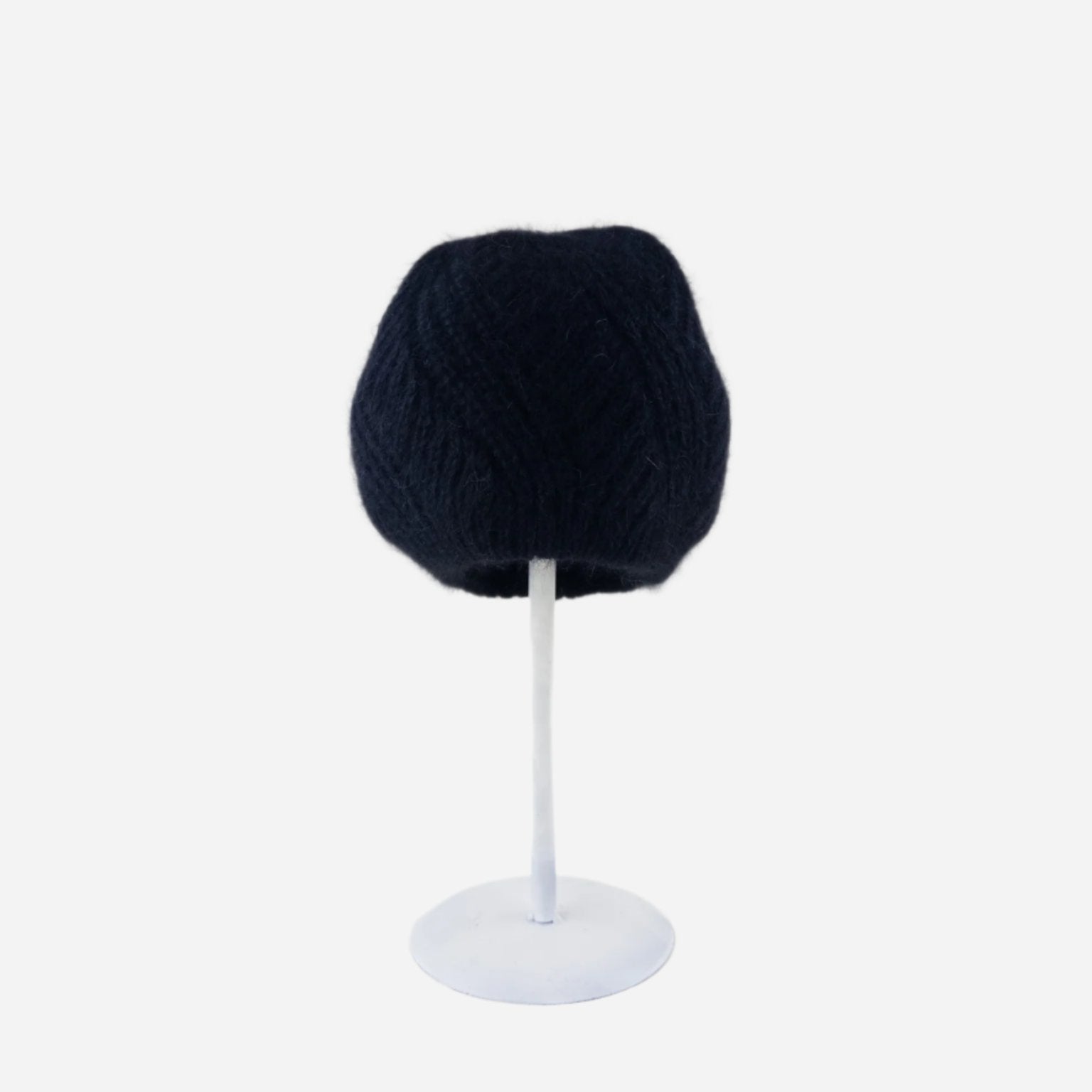 Angiolo Frasconi Angora and Wool Blend Black Beanie - Big Bag NY