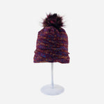 Angiolo Frasconi Multicolor Beanie with Pom Pom in Burgundy - Big Bag NY