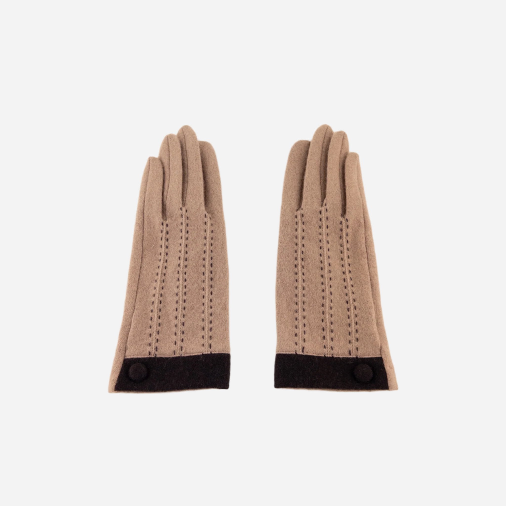 Camel L'Apero DIJON Contrast Trim Gloves - Big Bag NY