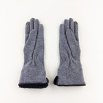 Grey L'Apero VENISSIEUX Long Texting Glove with Faux Fur Trim - Big Bag NY