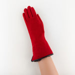 Red L'Apero VENISSIEUX Long Texting Glove with Faux Fur Trim - Big Bag NY