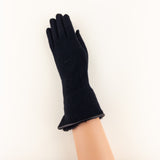 Black L'Apero VENISSIEUX Long Texting Glove with Faux Fur Trim - Big Bag NY