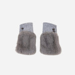 Grey L'Apero LES Fur Cuff Mittens - Big Bag NY