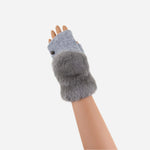 Grey L'Apero LES Fur Cuff Mittens - Big Bag NY