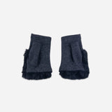 Charcoal L'Apero LES Fur Cuff Mittens - Big Bag NY