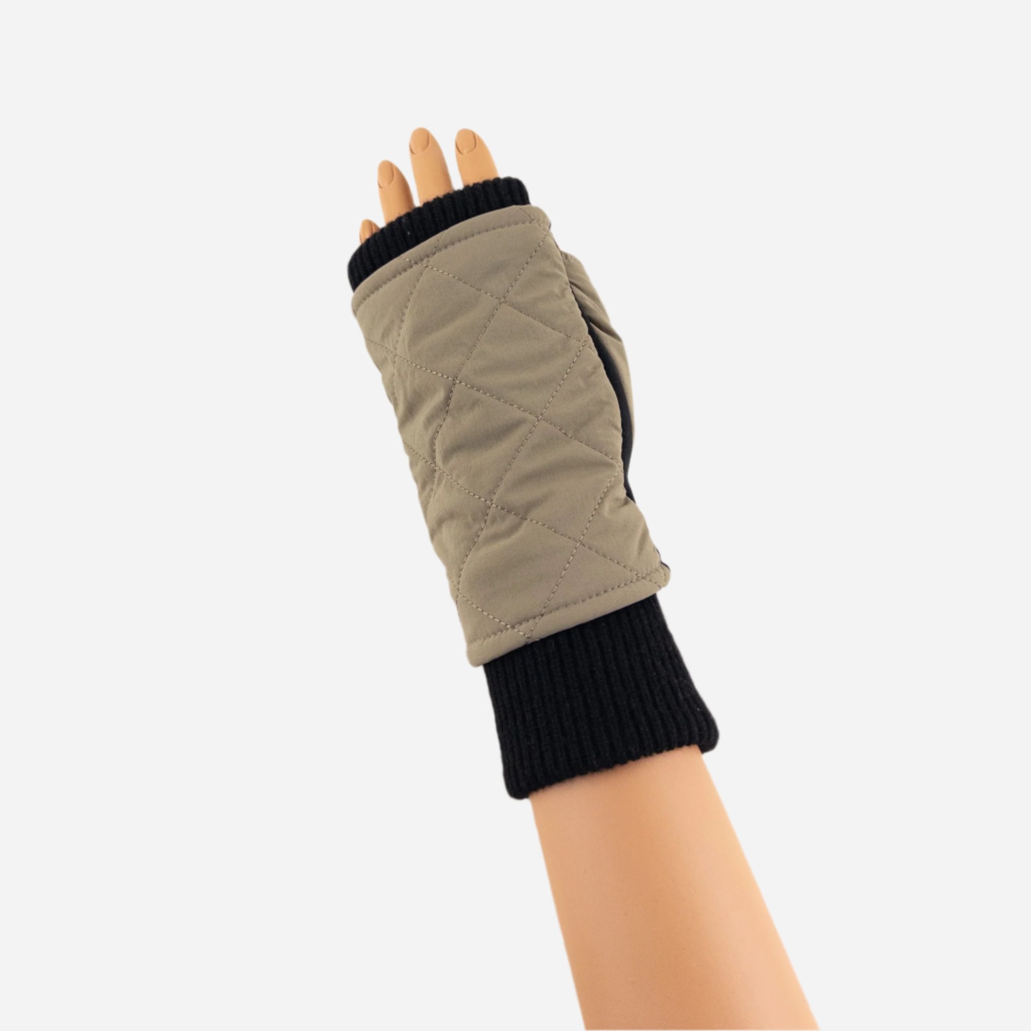 Beige L'Apero ARGENTEUIL Fingerless Quilted Glove - Big Bag NY