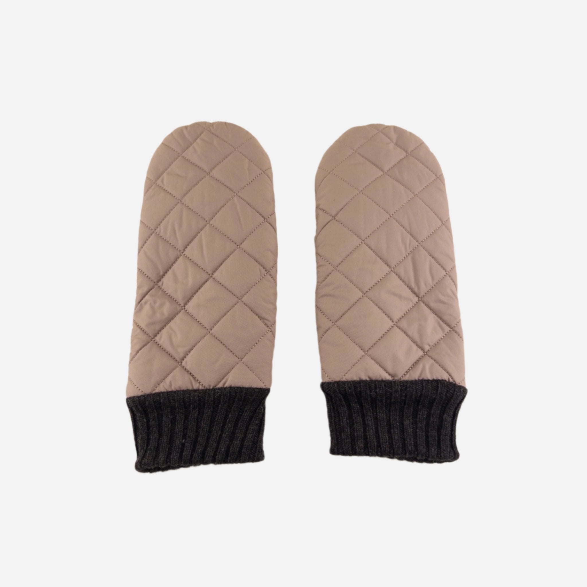 Beige L'Apero DAMIER Quilted Mittens - Big Bag NY