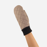 Beige L'Apero DAMIER Quilted Mittens - Big Bag NY