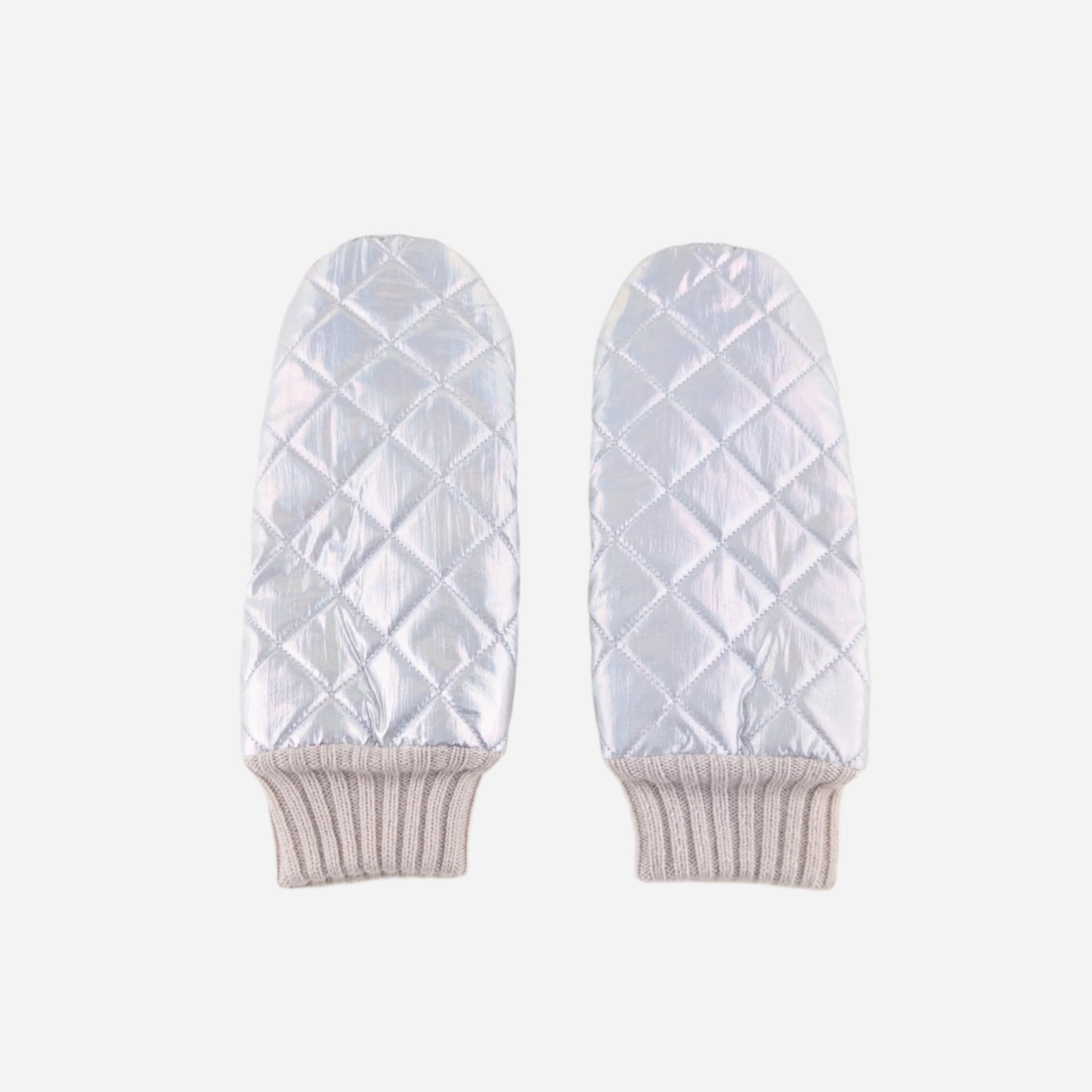 Silver L'Apero DAMIER Quilted Mittens - Big Bag NY