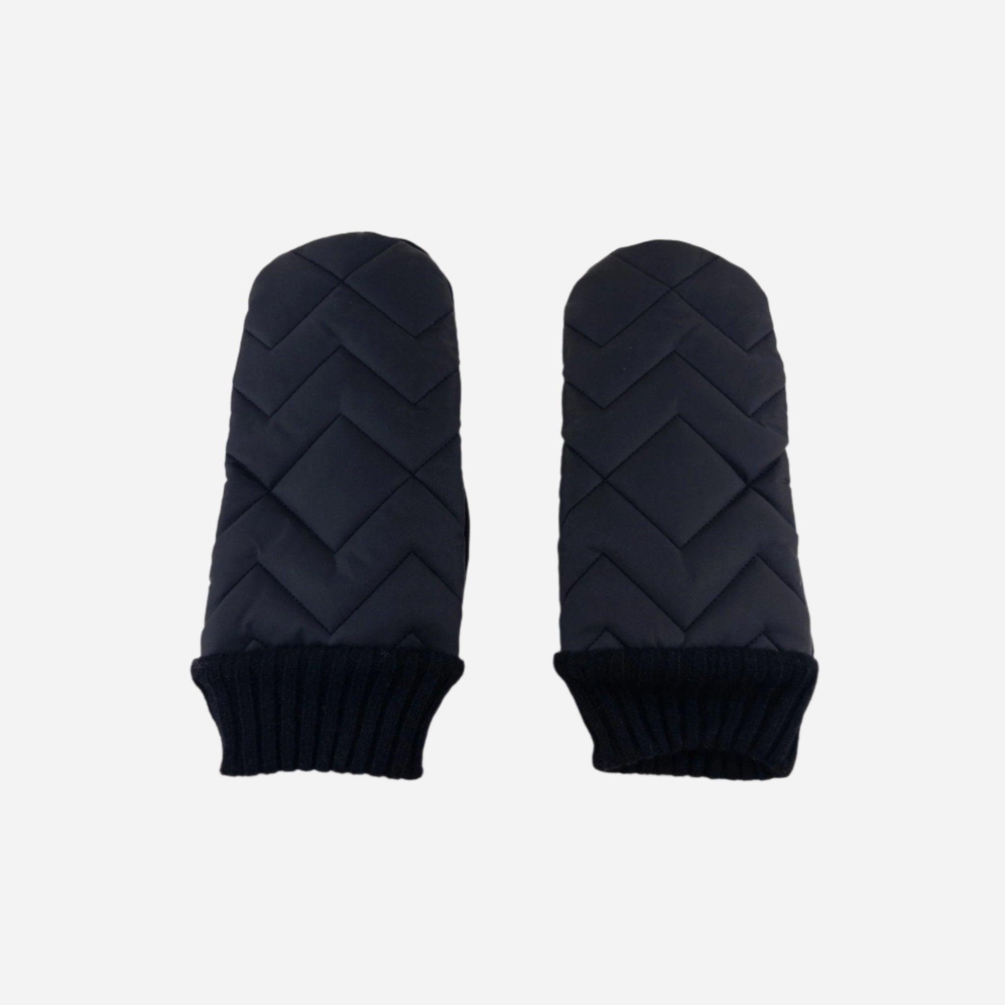 Black L'Apero VILLEURBANNE Zig Zag Quilted Mittens - Big Bag NY