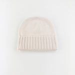 Cream Riviera Cashmere Beanie with Fold - Big Bag NY