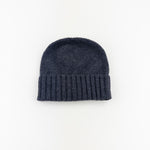 Charcoal Riviera Cashmere Beanie with Fold - Big Bag NY