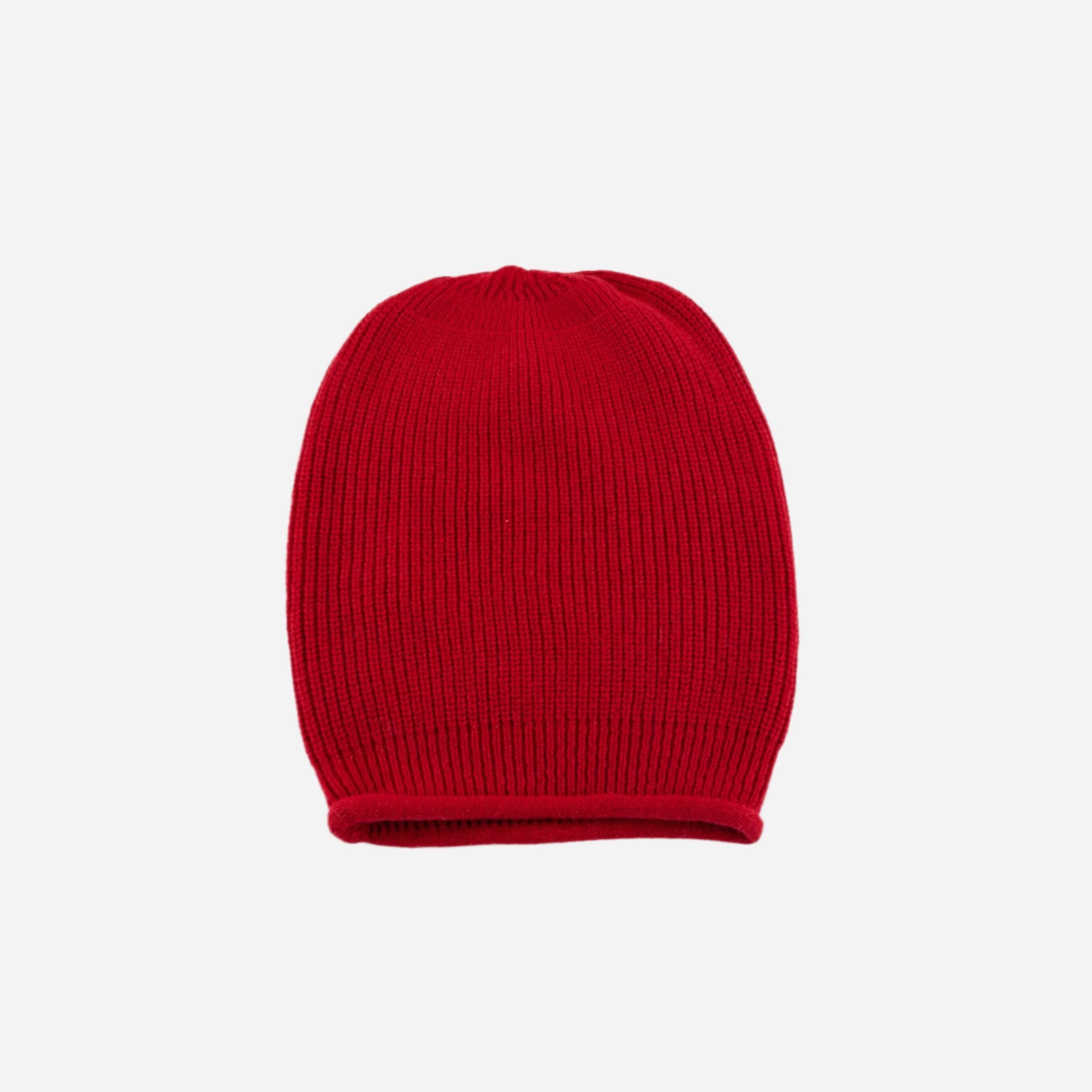 Red Cream Riviera Cashmere Puff Beanie - Big Bag NY