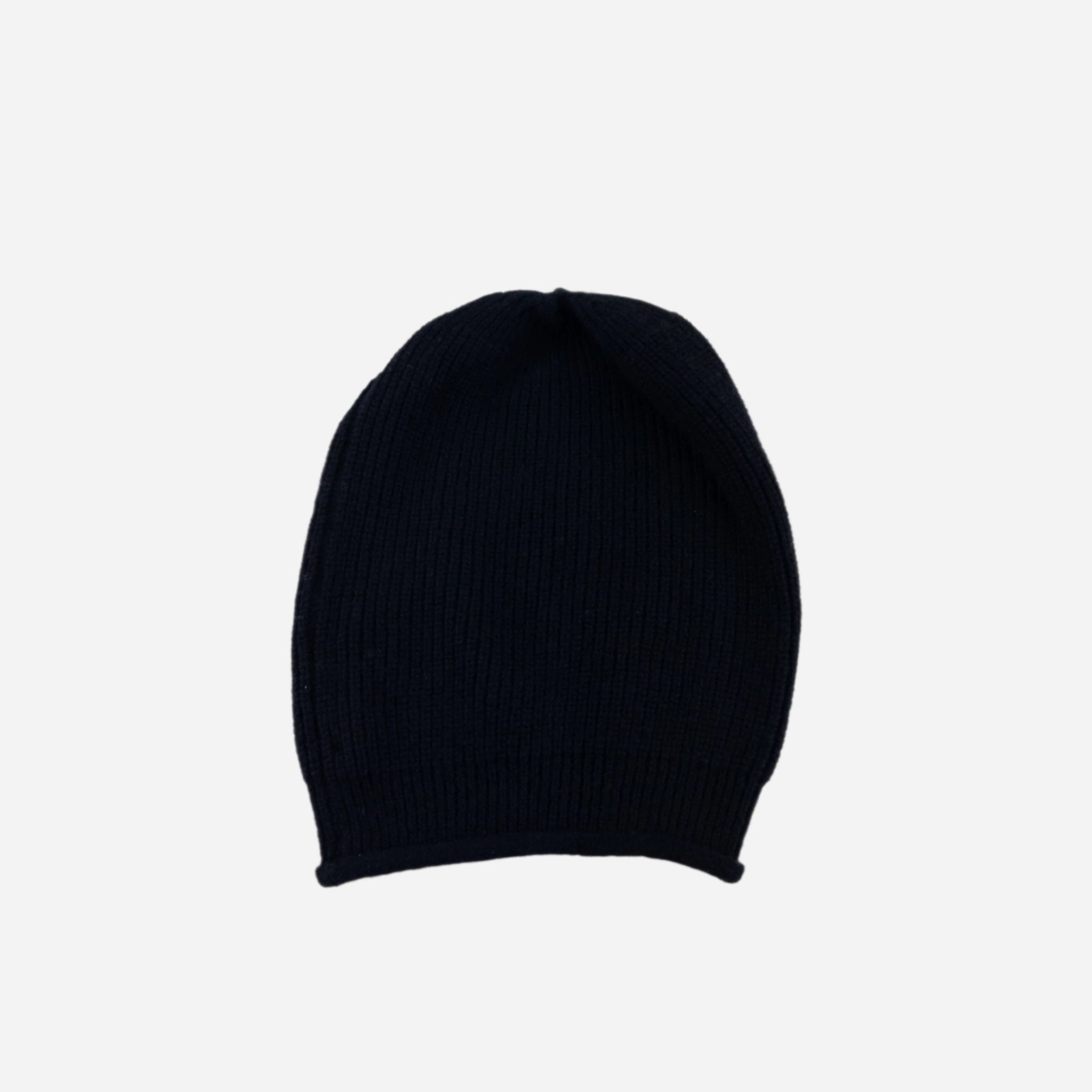 Black Cream Riviera Cashmere Puff Beanie - Big Bag NY