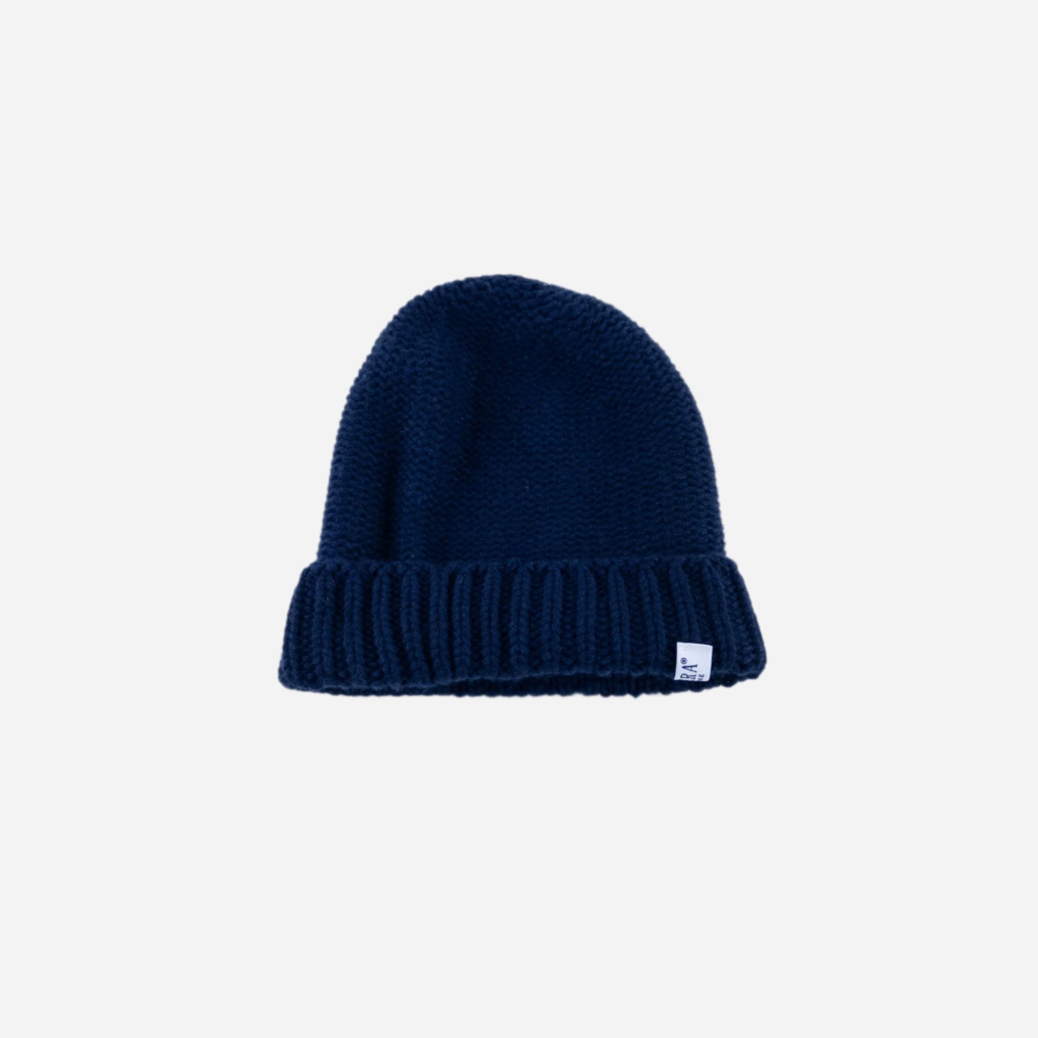 Navy Riviera Cashmere Floppy Beanie - Big Bag NY