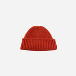 Orange Riviera Cashmere Wide Ribbed Beanie - Big Bag NY