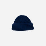 Navy Riviera Cashmere  Wide Ribbed Beanie - Big Bag NY