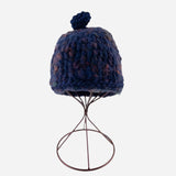 Ferruccio Vecchi Beanie with Metallic Pom Pom in Navy - Big Bag NY