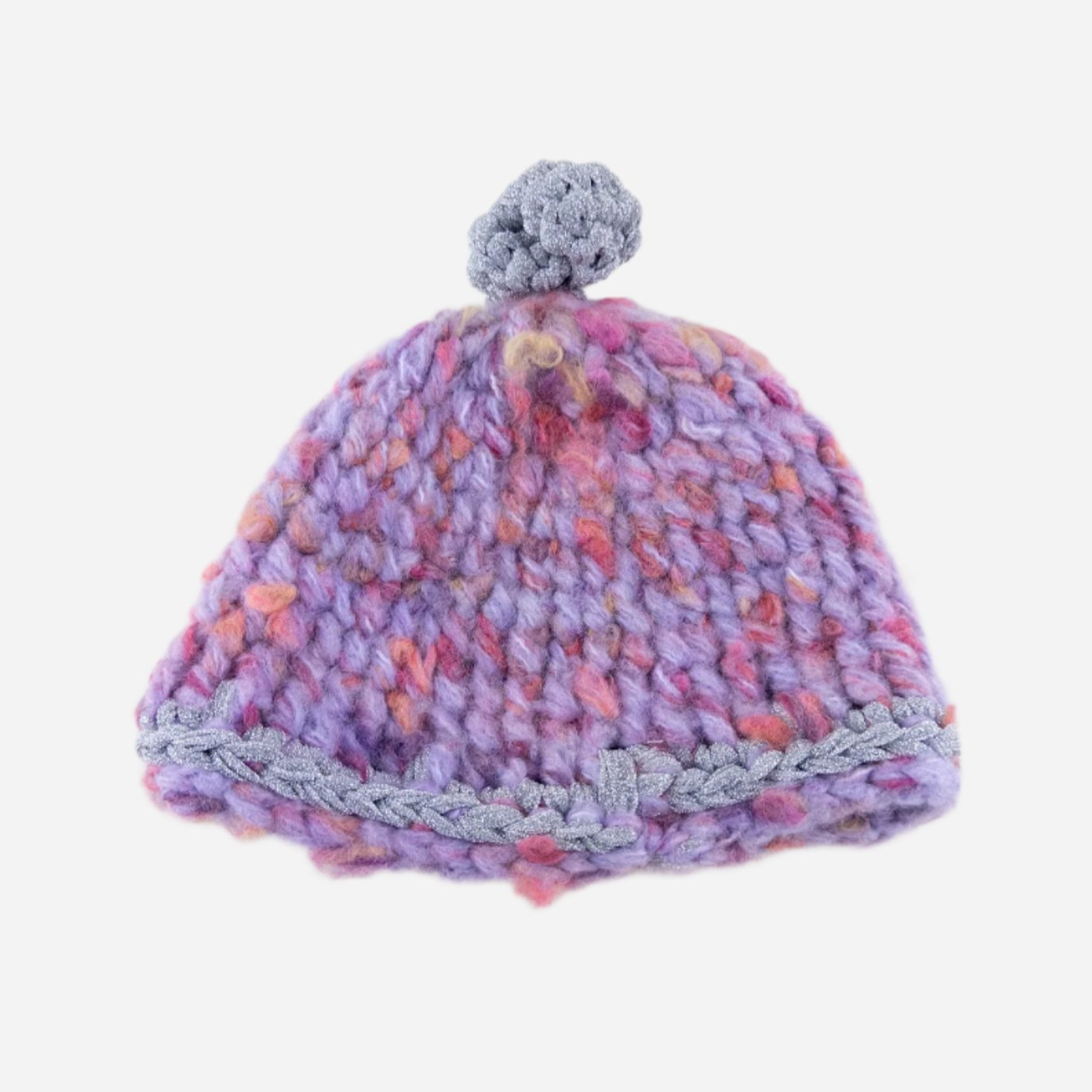 Ferruccio Vecchi Beanie with Metallic Pom Pom in Pink - Big Bag NY