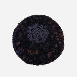 Black Ferruccio Vecchi Metallic Floral Beret - Big Bag NY