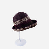 Burgundy Ferruccio Vecchi Multi Texture Hat - Big Bag NY