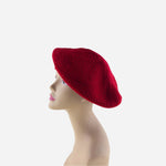 Red Riviera Plain Cashmere Beret - Big Bag NY