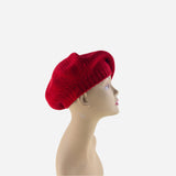 Red Riviera Plain Cashmere Beret - Big Bag NY