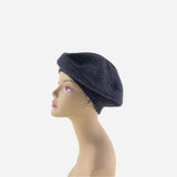 Grey Riviera Plain Cashmere Beret - Big Bag NY