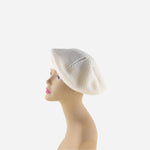 Cream Riviera Plain Cashmere Beret - Big Bag NY