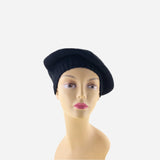 Black Riviera Plain Cashmere Beret - Big Bag NY