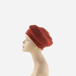 Riviera Orange Cashmere Ribbed Beret - Big Bag NY 