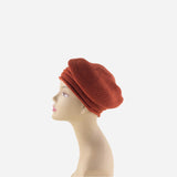 Riviera Orange Cashmere Ribbed Beret - Big Bag NY 