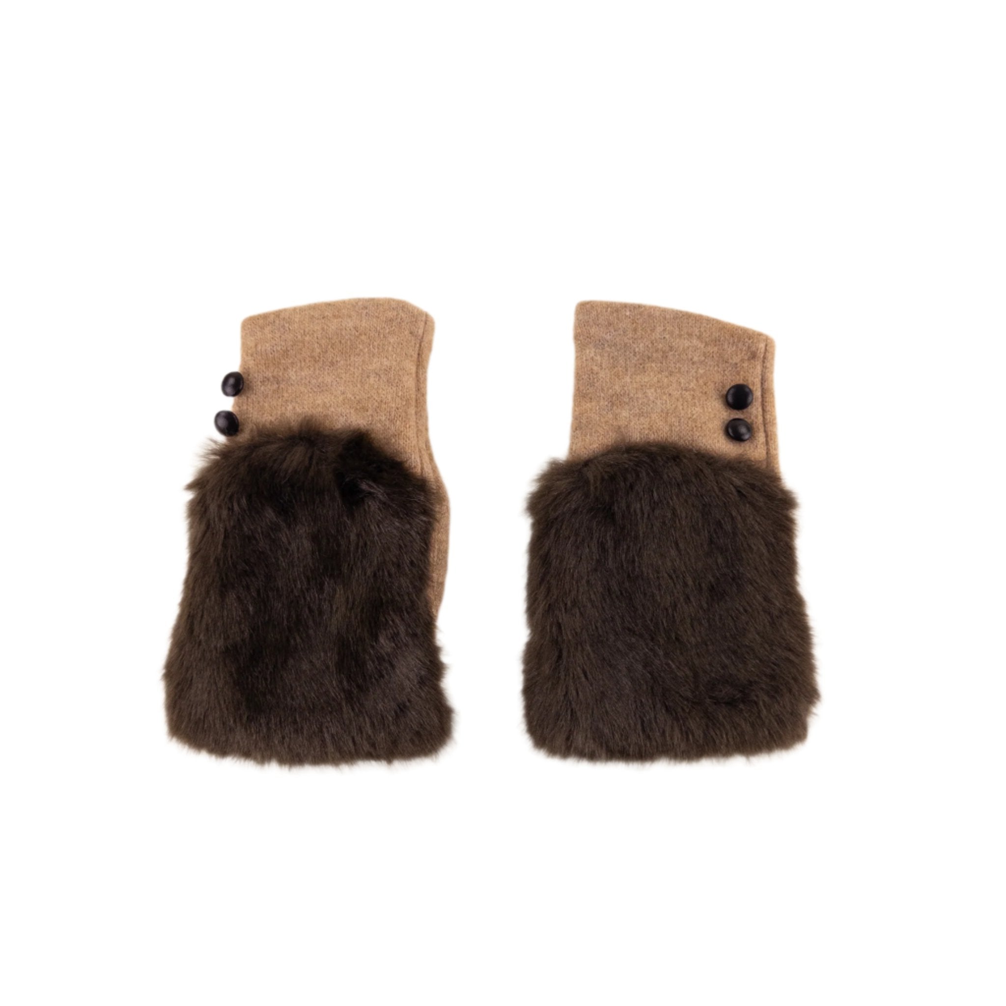 Camel L'Apero LES Fur Cuff Mittens - Big Bag NY