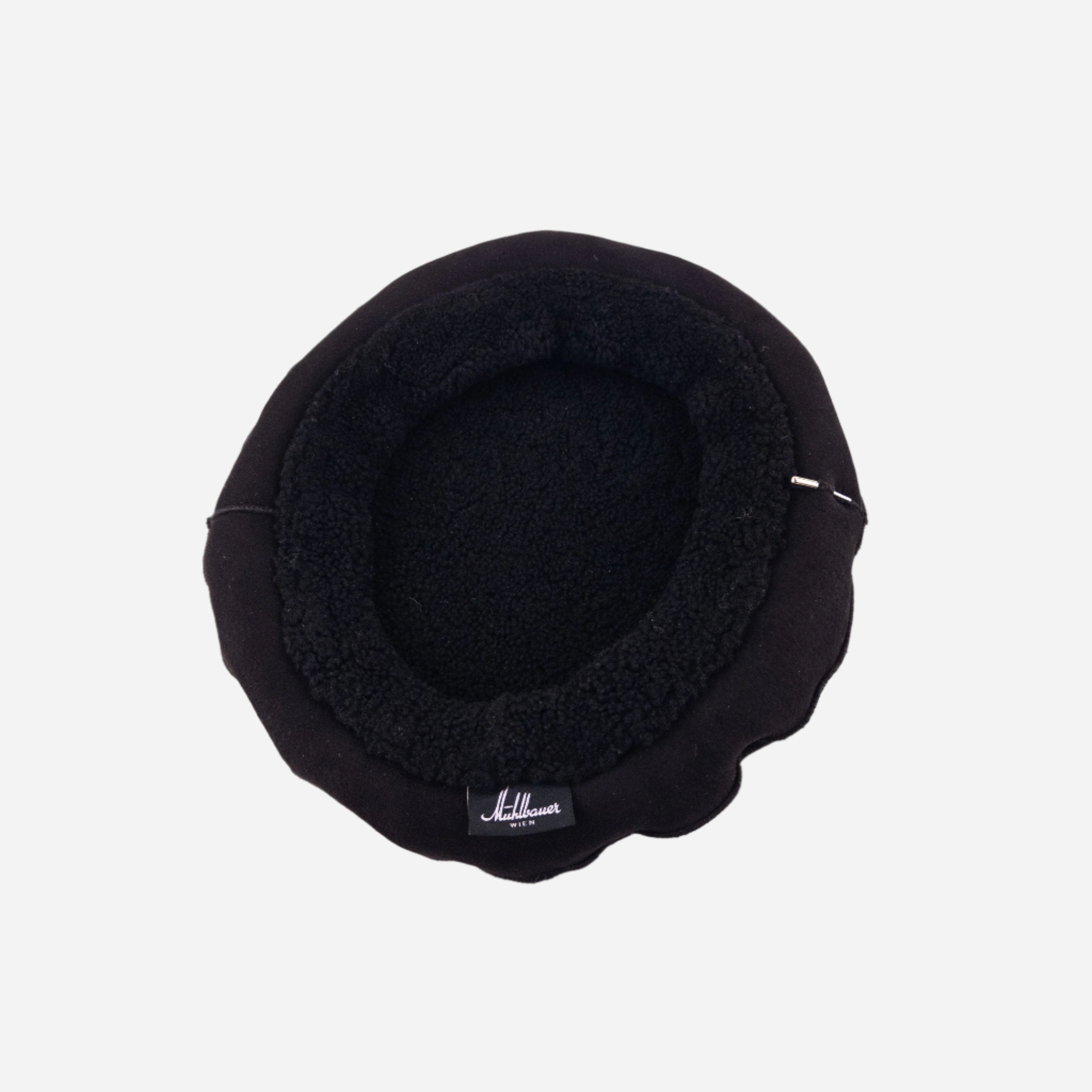 Black Mühlbauer Reversible Shearling Beret - Big Bag NY